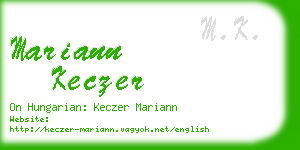 mariann keczer business card